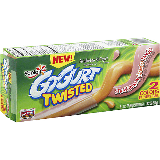 Yoplait Yogurt, Low Fat, Twisted, Portable, Strawberry Mango Tango