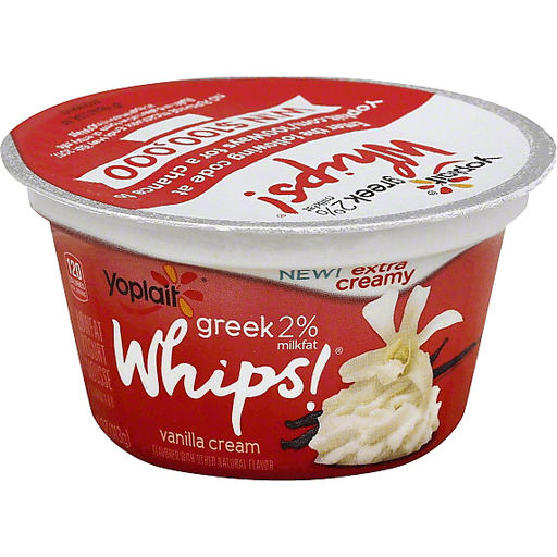Yoplait Greek Whips! Vanilla Cream Lowfat Yogurt Mousse 4 Oz. Cup