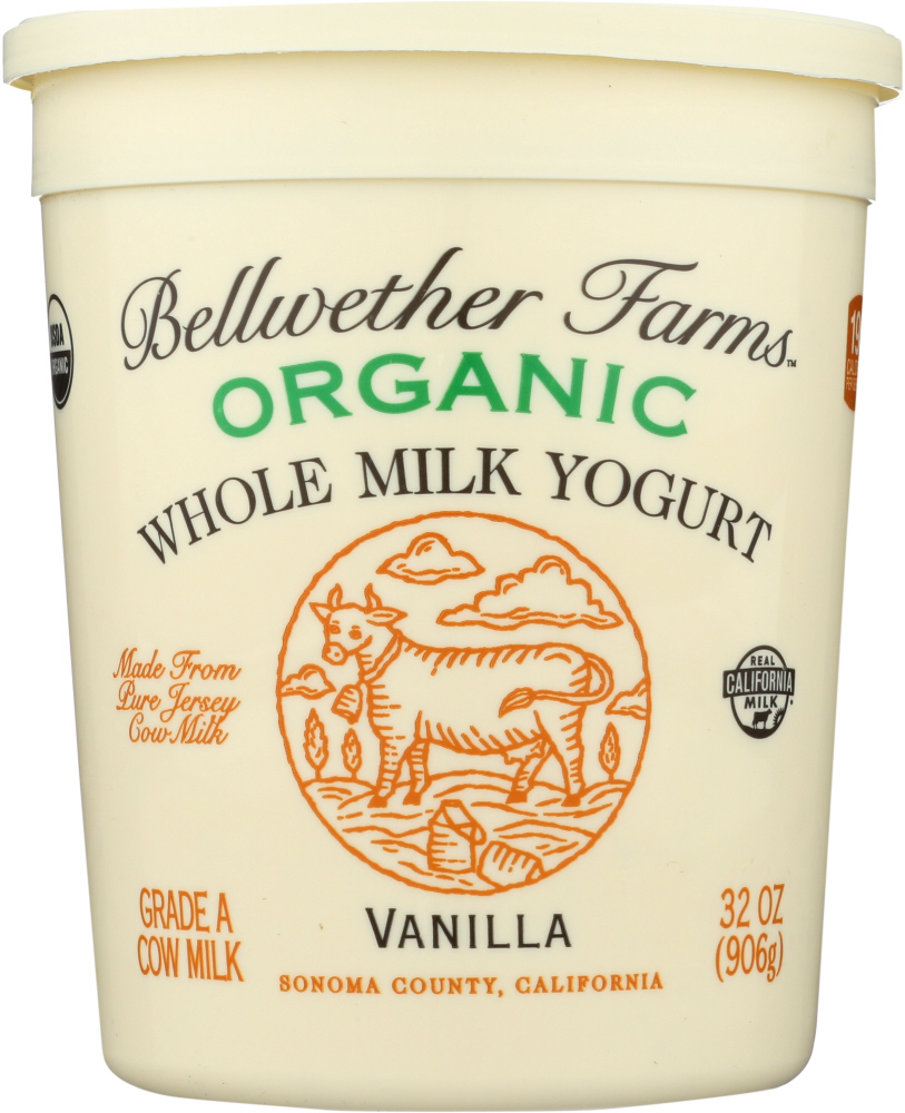 Bellwether Farms Vanilla Yogurt Whole Jersey Cow Milk, 32 Oz