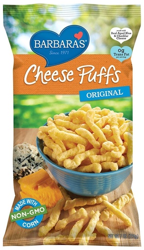 Barbara's Baked Original Cheese Puffs, Gluten Free, Real Aged Cheese, 7 Oz Bag