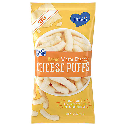 Barbara's Baked White Cheddar Cheese Puffs, Gluten Free, 5.5 Oz Bag