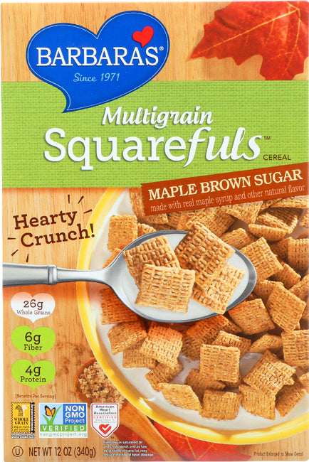 Barbara's Squarefuls Maple Brown Sugar Multigrain Cereal 12 Oz. Box
