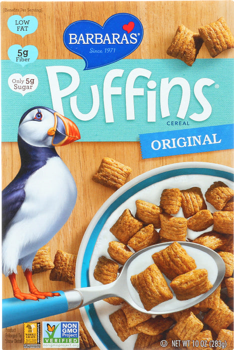 Barbara's Puffins Original Cereal, Non-GMO, Vegan, 10 Oz Box