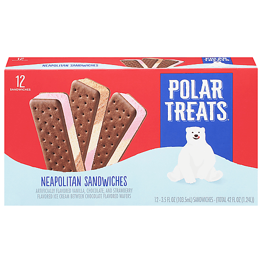 Polar Treats Ice Cream Sandwiches, Neapolitan