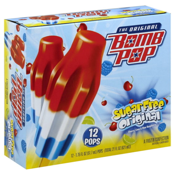 Blue Bunny Bomb Pops, Cherry, Lime & Raspberry, 12 Ct, 21 Oz (Frozen)