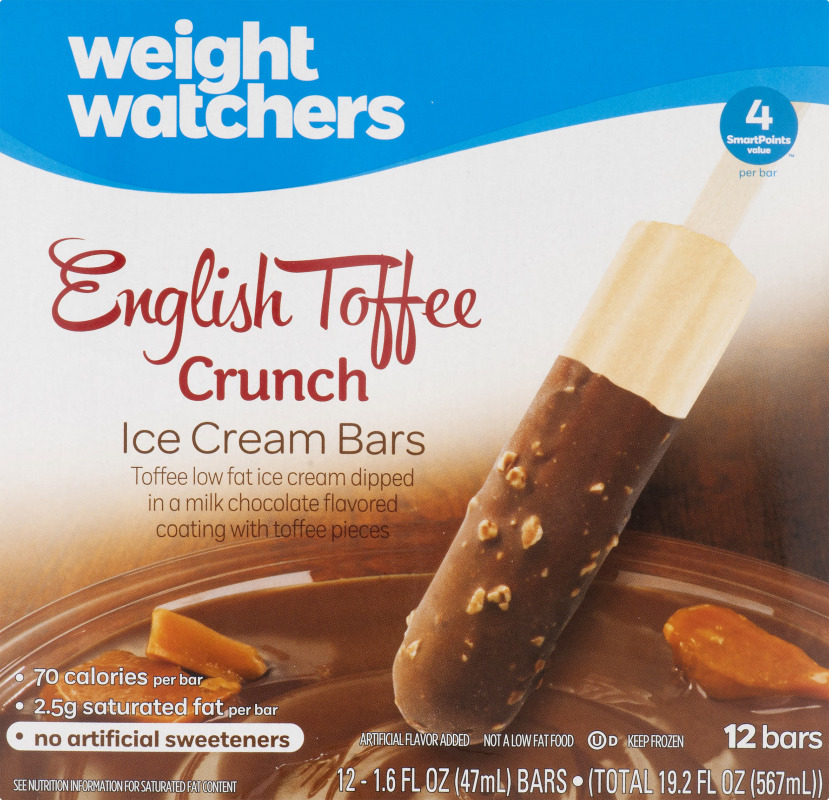 Ww English Toffee Ice Cream Bars 12-1.6 Fl. Oz. Wrappers