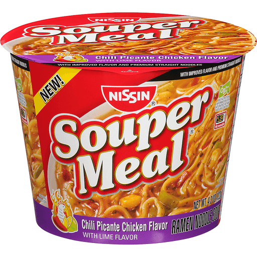 Nissin Souper Meal Chili Picante Chicken Flavor Ramen Noodle Soup 4.3 Oz. Bowl