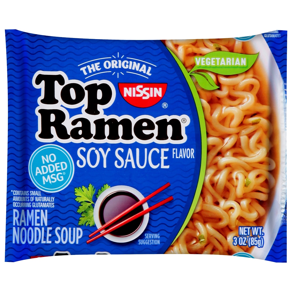 Nissin Ramen Noodle Soup, Soy Sauce 3 Oz