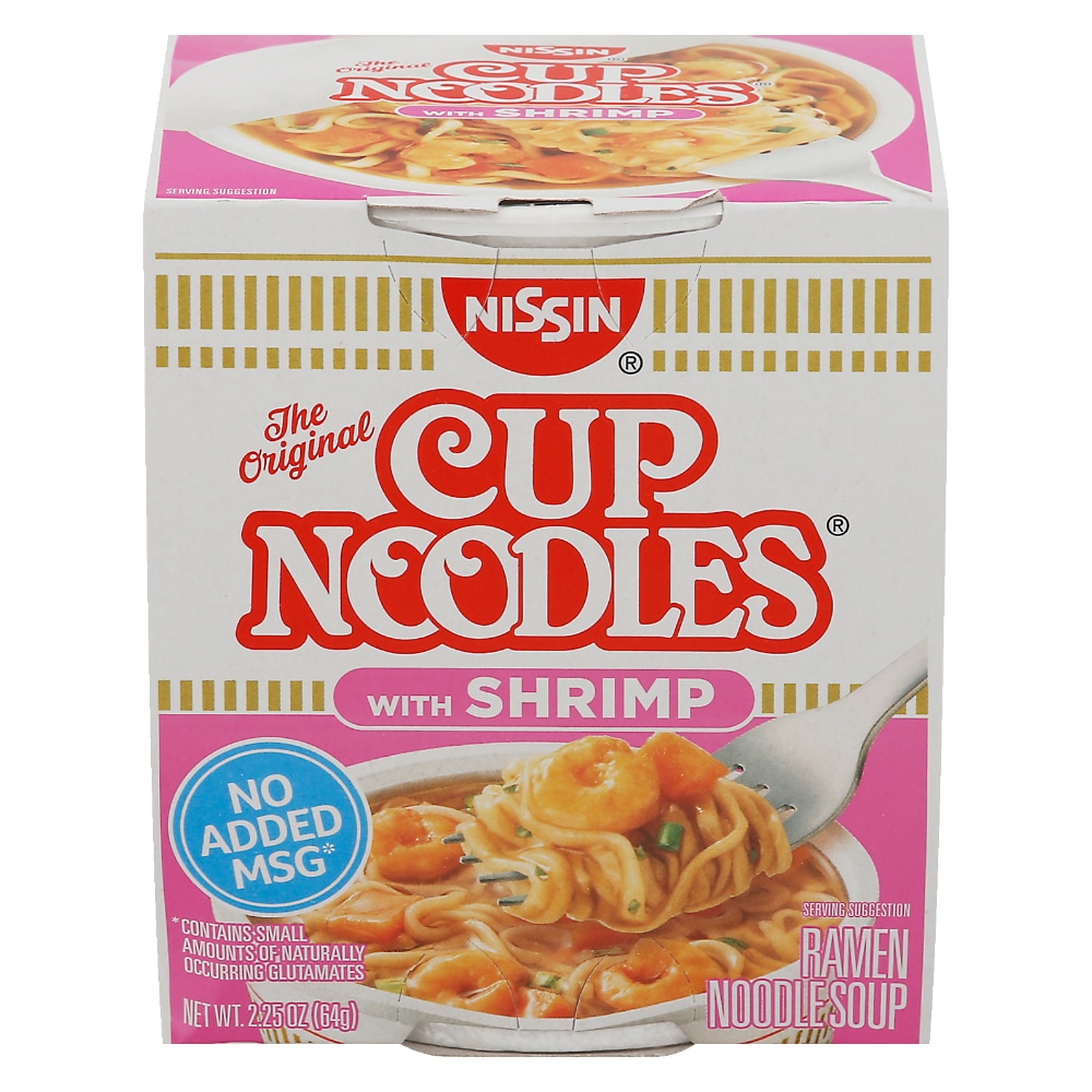 Nissin Cup Noodles With Shrimp Ramen Noodle Soup 2.25 Oz