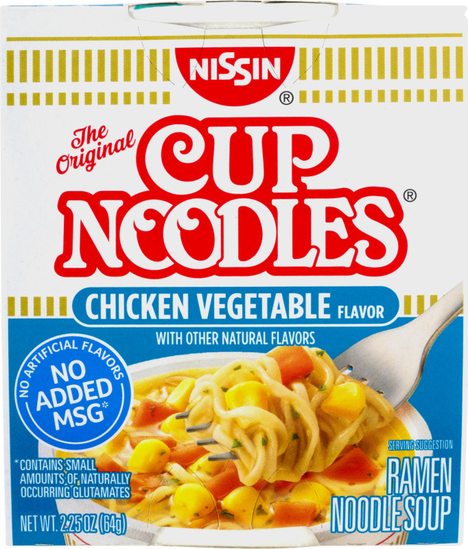 Nissin Cup Noodles Ramen Noodle Soup, Chicken Vegetable Flavor