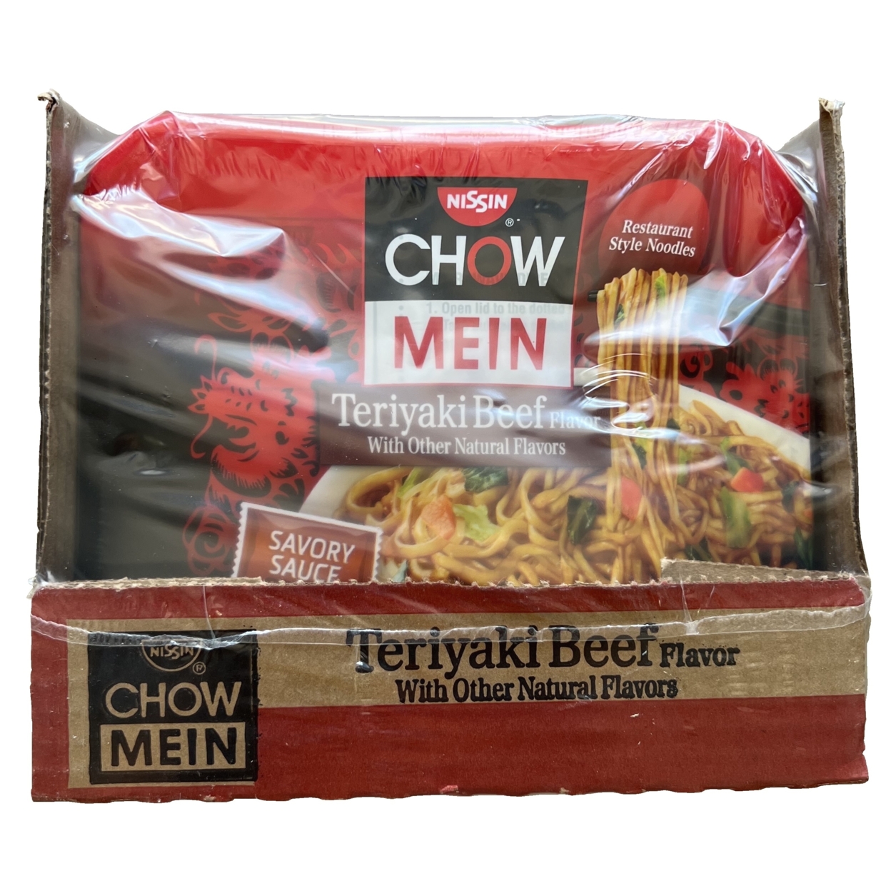 Nissin Chow Mein Teriyaki Beef Noodles 8-4 Oz. Trays