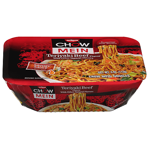 Nissin Premium Teriyaki Beef Flavor Chow Mein Noodles