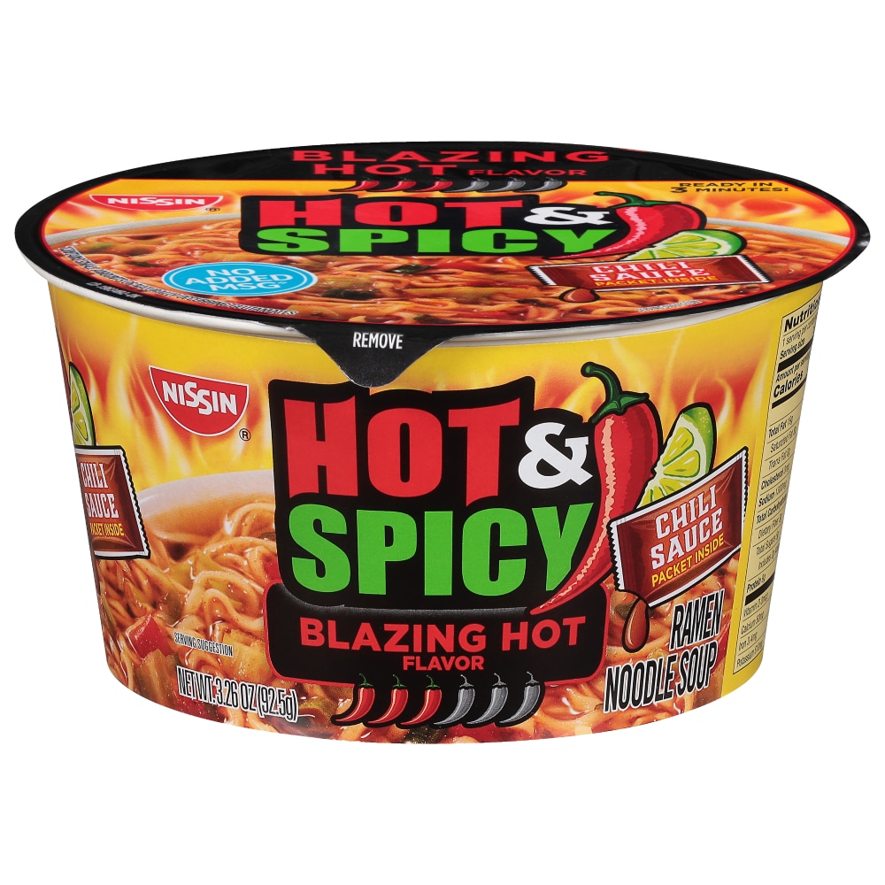 Nissin Bowl Noodles Hot & Spicy Ramen Noodle Soup
