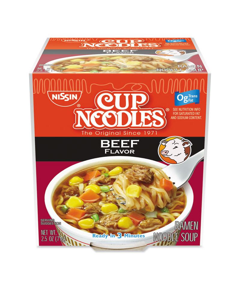 Nissin Cup Noodles Beef Flavor Soup 24 Pk./2.25 Oz
