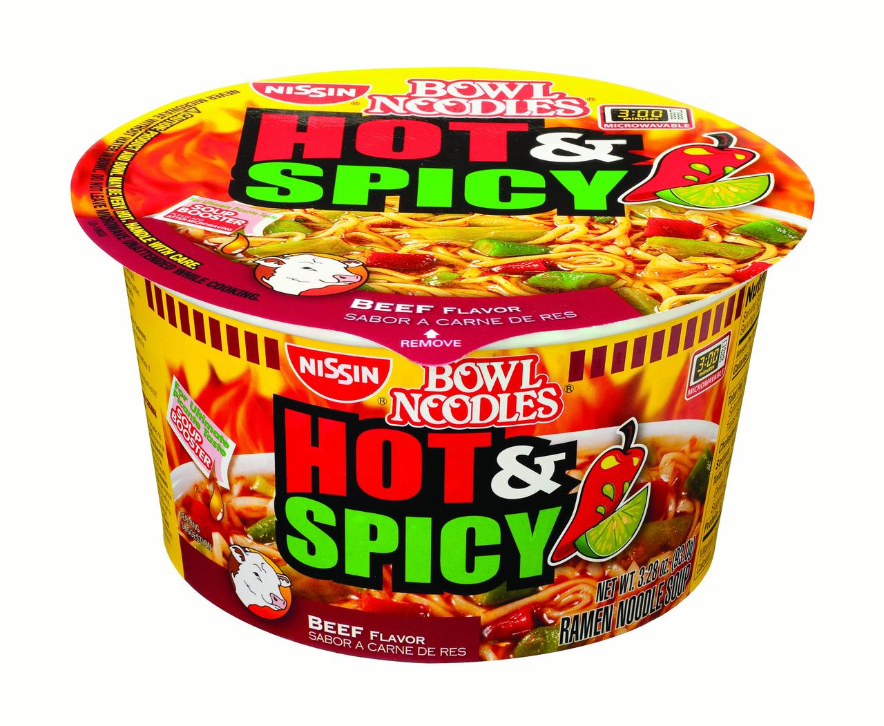 Nissin Foods Bowl Hot N Spicy Beef Noodle 6ct