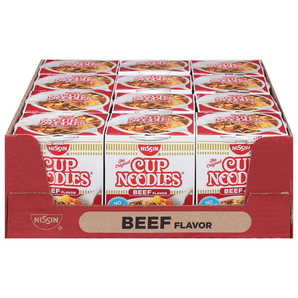 Nissin Cup Noodles Ramen Noodle Soup, Beef Flavor