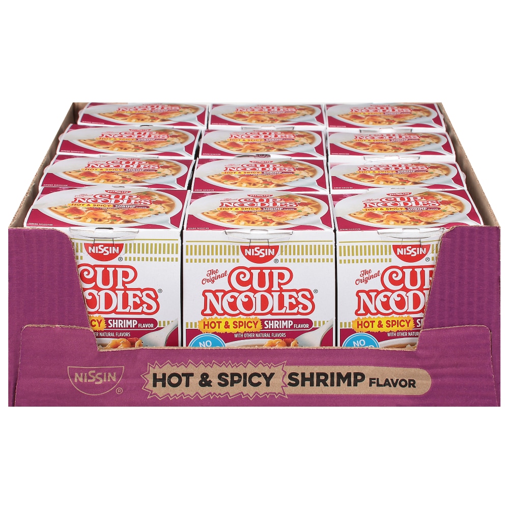 Nissin Cup Noodles Hot & Spicy Shrimp Flavor Ramen Noodle Soup