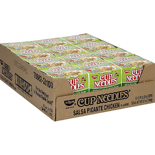 Nissin Cup Noodles Ramen Noodle Soup, Salsa Picante Chicken Flavor