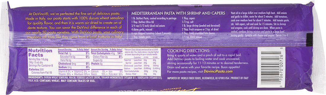 DaVinci Signature Spaghetti Pasta, 16 Oz