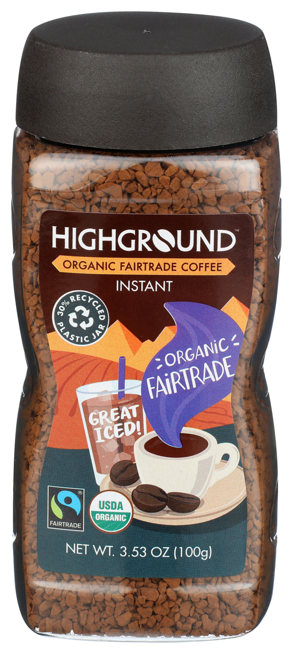 Highground Instant Coffee, Organic, Medium Roast 3.53 Oz