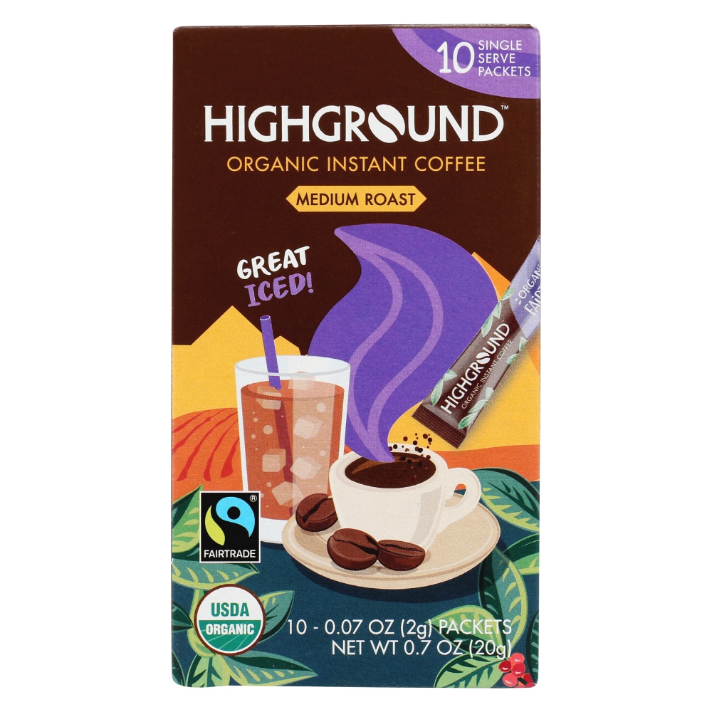 Highground Regular Instant Coffee Stick 10 Count, 0.7 Oz