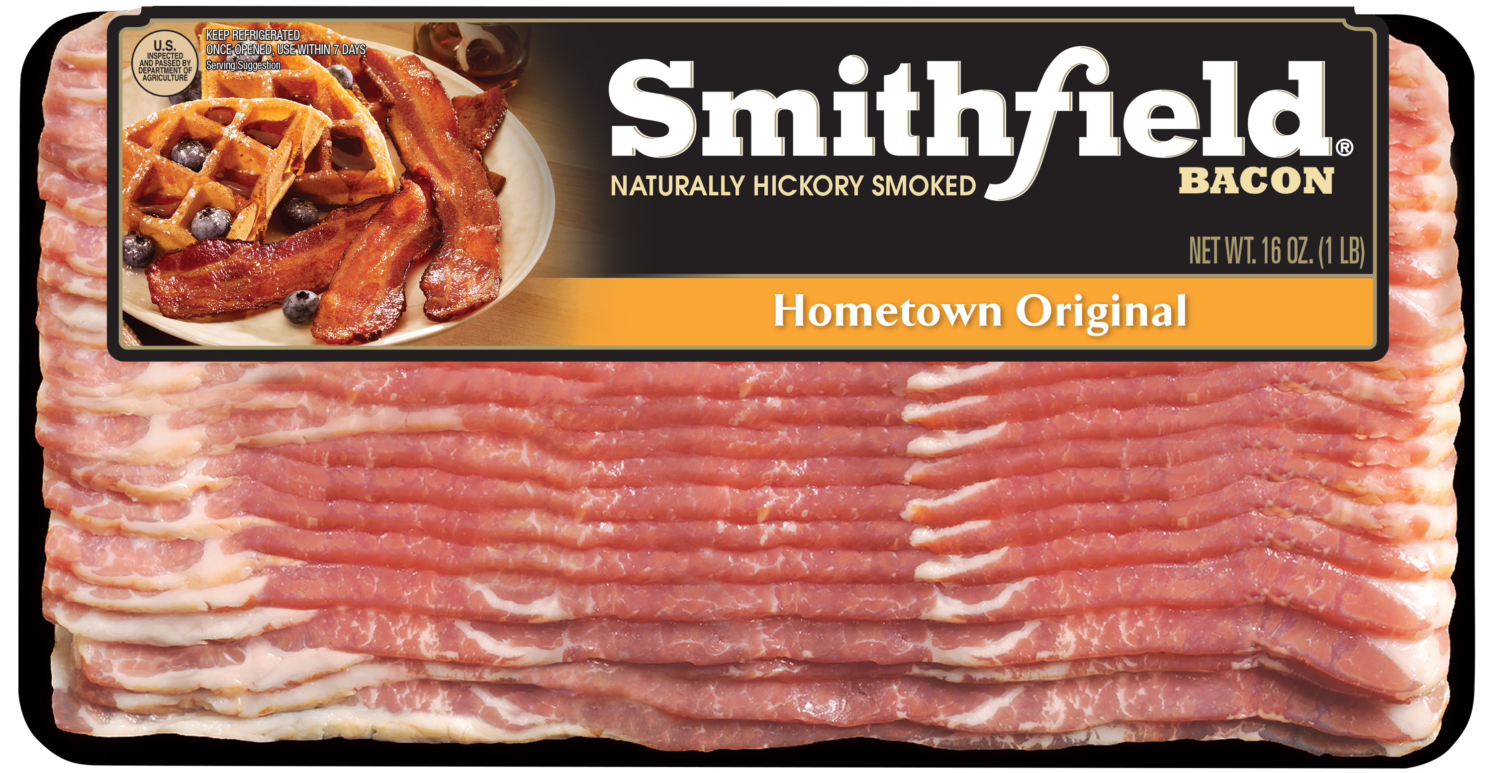 Smithfield Naturally Hickory Smoked Hometown Original Bacon 16 Oz. Pack