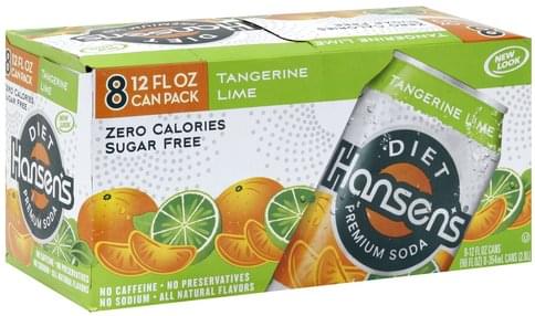 Hansen's Soda, Premium, Tangerine Lime, Diet