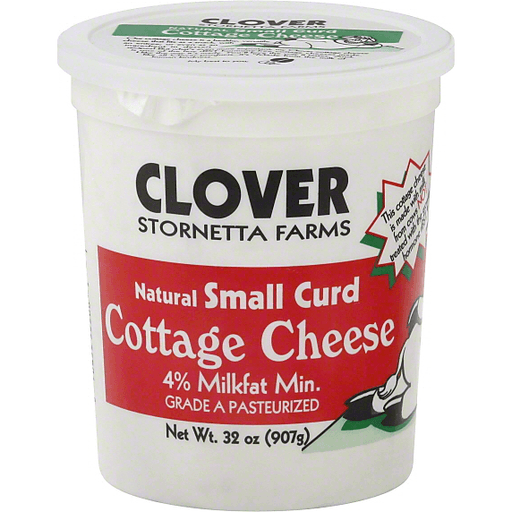 Clover Cottage Cheese, Natural Small Curd, 4% Milkfat Min