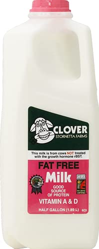 Clover Sonoma Fat Free Milk, 1/2 Gal