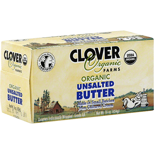 Clover Butter, Organic, Unsalted, Sweet Cream