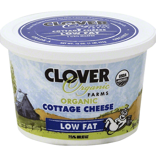 Clover Organic Farms Low Fat Cottage Cheese, 16 Oz