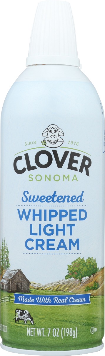Clover Sonoma Sweetened Whipped Light Cream, 7 Oz
