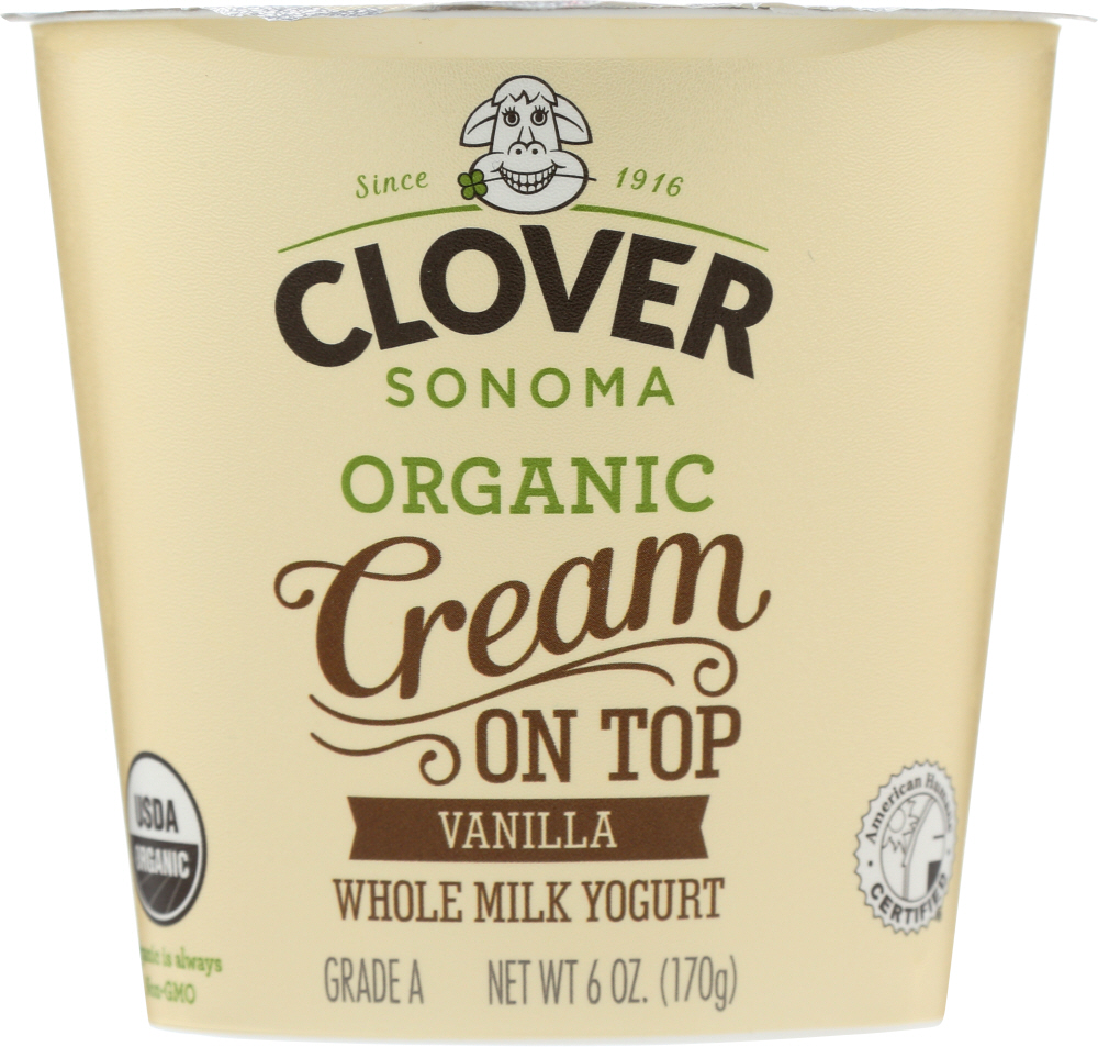 Clover SONOMA: Organic Cream On Top Yogurt Vanilla, 6 Oz