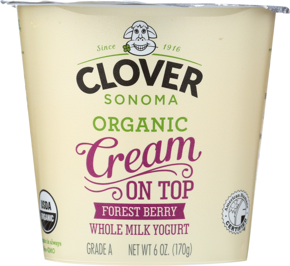 Clover Organic Farms SONOMA: Cream On Top Forest Berry Yogurt, 6 Oz