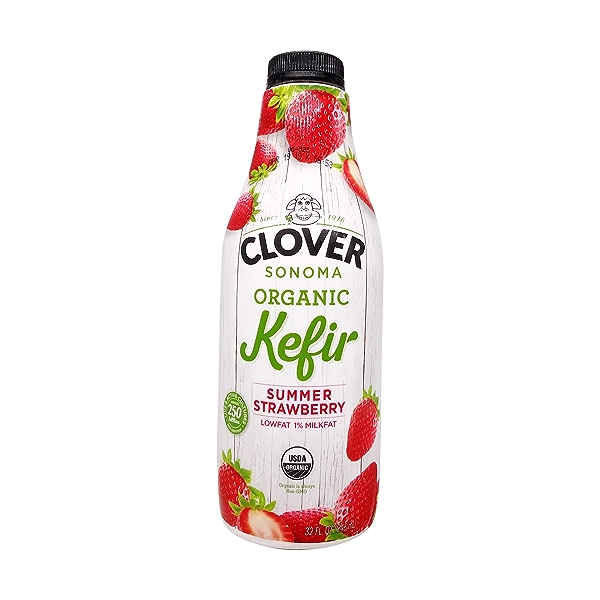Clover Sonoma Organic Farms Organic, Summer Strawberry Kefir - 32 Oz