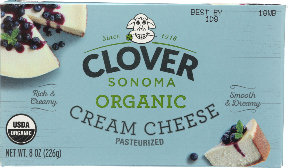 Sonoma organic CLOVER Cream Cheese, 8 Oz