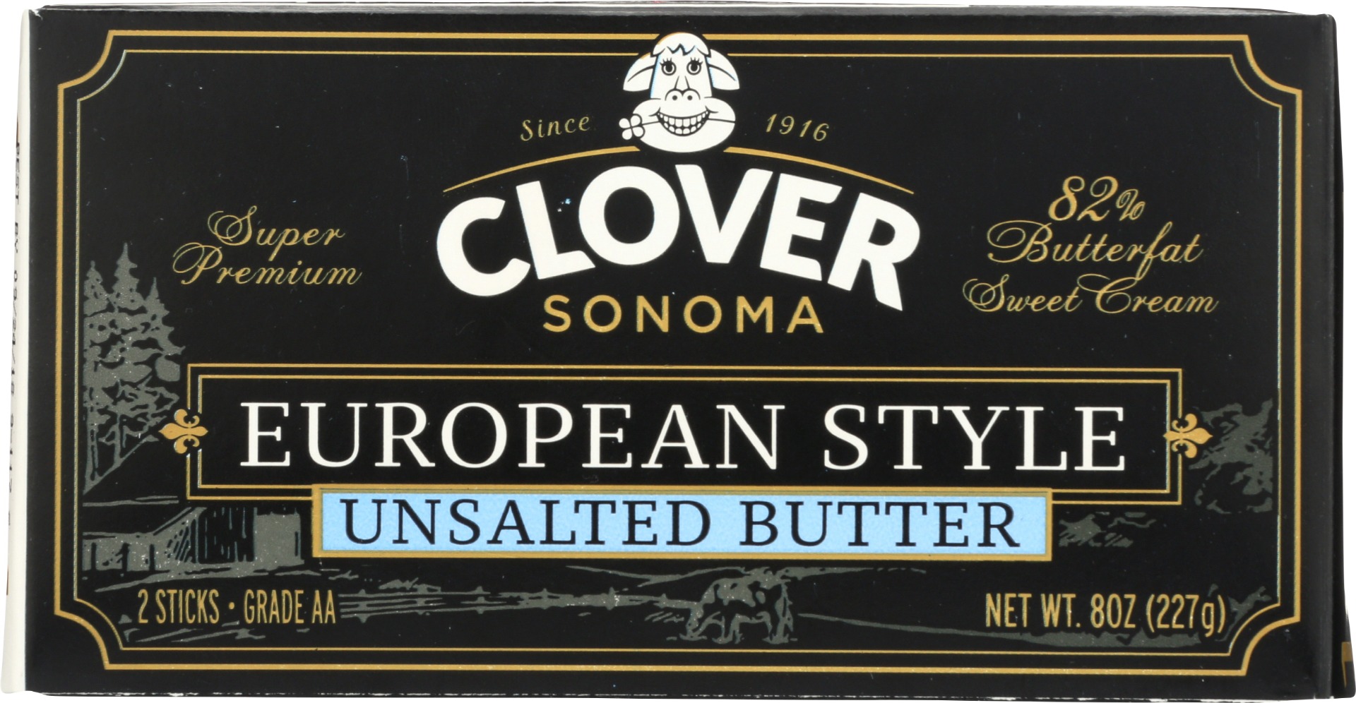 Clover Unsalted, European Style, Sticks Butter