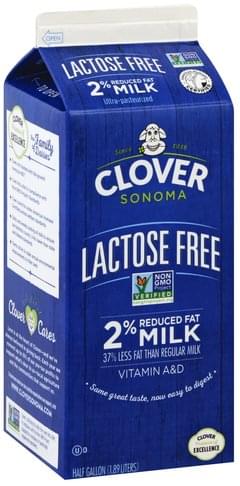 Clover Lactose Free 2% Milk Half Gallon