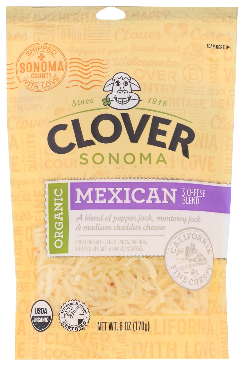 Clover Sonoma Mexican Three Cheese Blend, 6 Oz