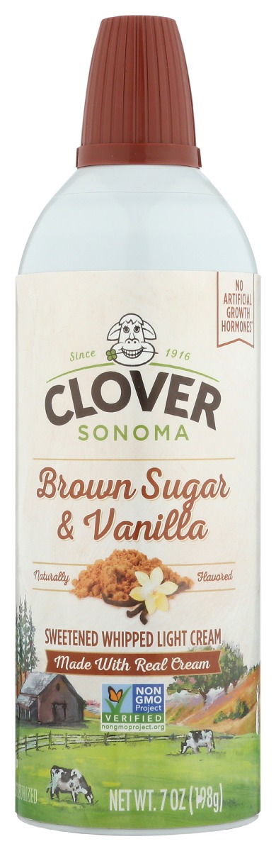 Clover Sonoma Brown Sugar Vanilla Whipped Cream, 7 Oz