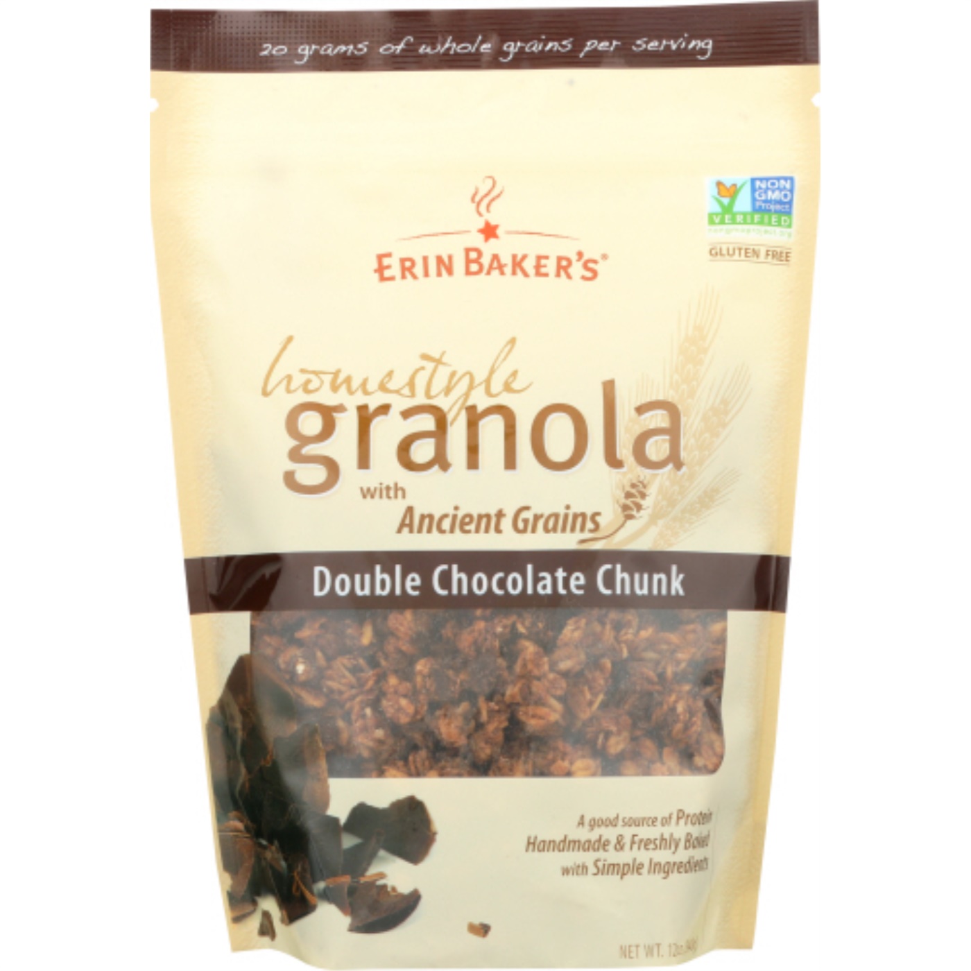 Erin Baker's Homestyle, Double Chocolate Chunk Granola - 12 Oz