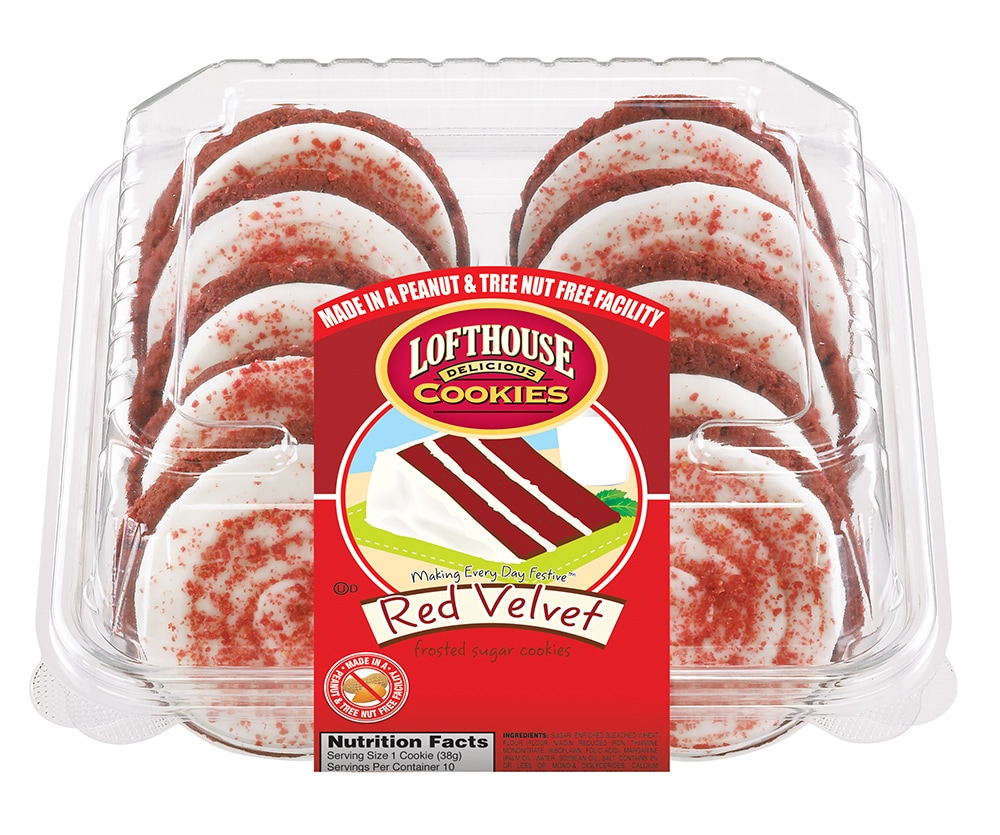 Lofthouse Sugar Cookies, Frosted, Red Velvet 13.5 Oz