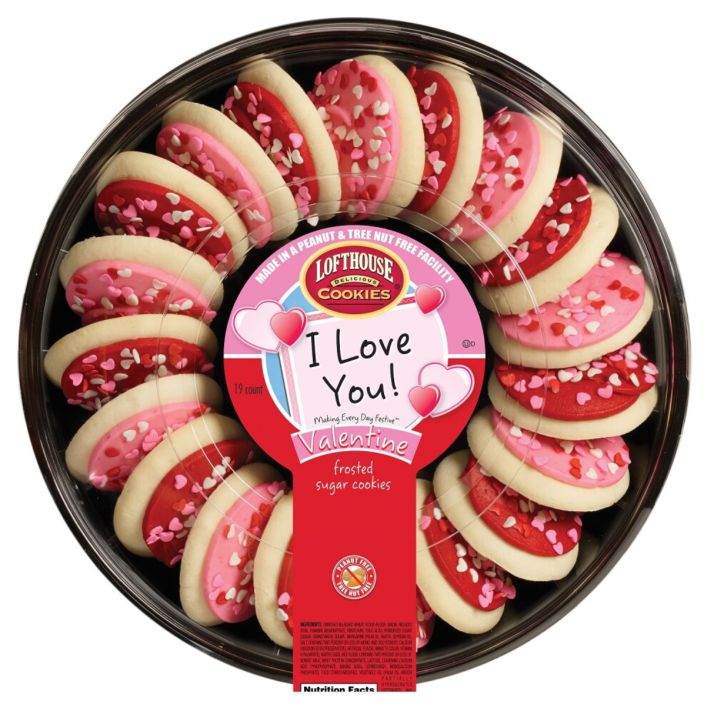 Lofthouse Pink & Red Iced Valintines Cookies