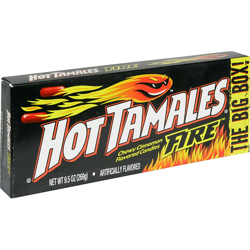 Hot Tamales Chewy Cinnamon Flavored Candies, Fire, The Big Box