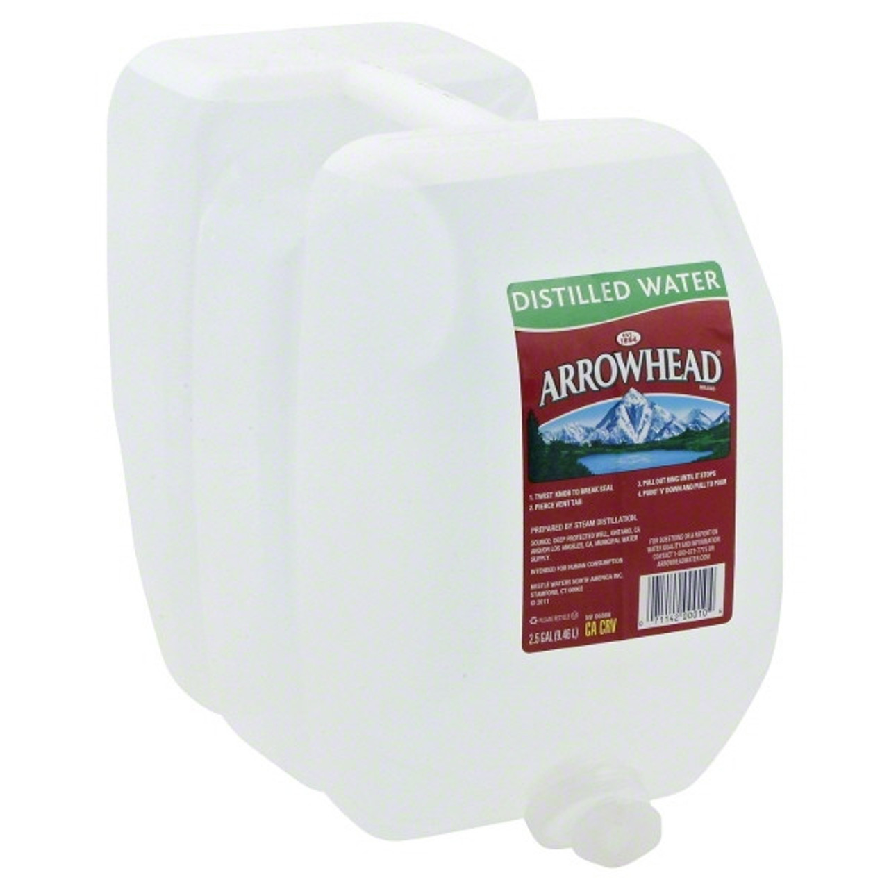 Arrowhead Brand Distilled Water, 2.5-Gallon Plastic Jug