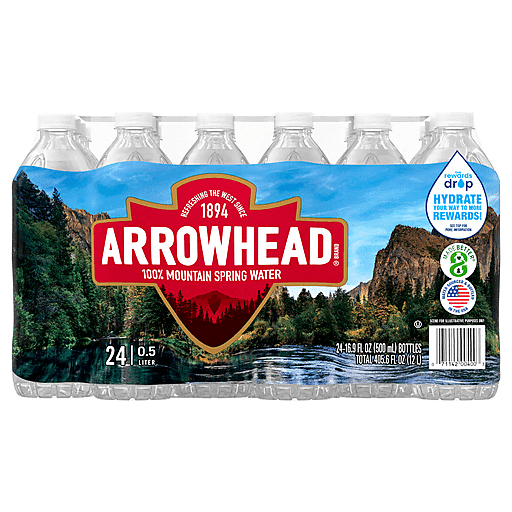 Arrowhead WATER: 100% Mountain Spring Water 24 Count - 0.5 Liter, 12 Lt