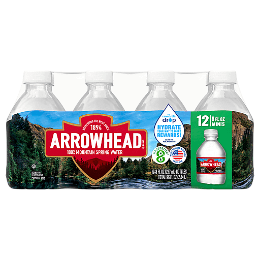 Arrowhead Brand 100% Mountain Spring Water - 12pk/8 Fl Oz Mini Bottles