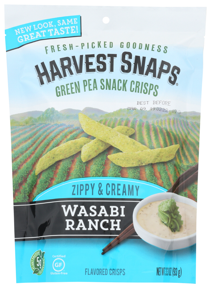 Harvest Snaps Green Pea Snack Crisps Wasabi Ranch - 3.3oz