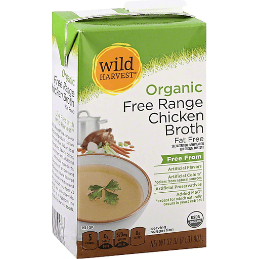 Wild Harvest Broth, Fat Free, Organic, Free Range Chicken