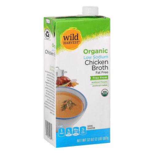 Wild Harvest Chicken Broth, Organic, Low Sodium 32 Oz